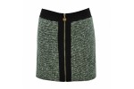 Skirt with zipper front black/grey